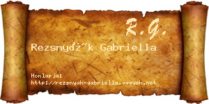 Rezsnyák Gabriella névjegykártya